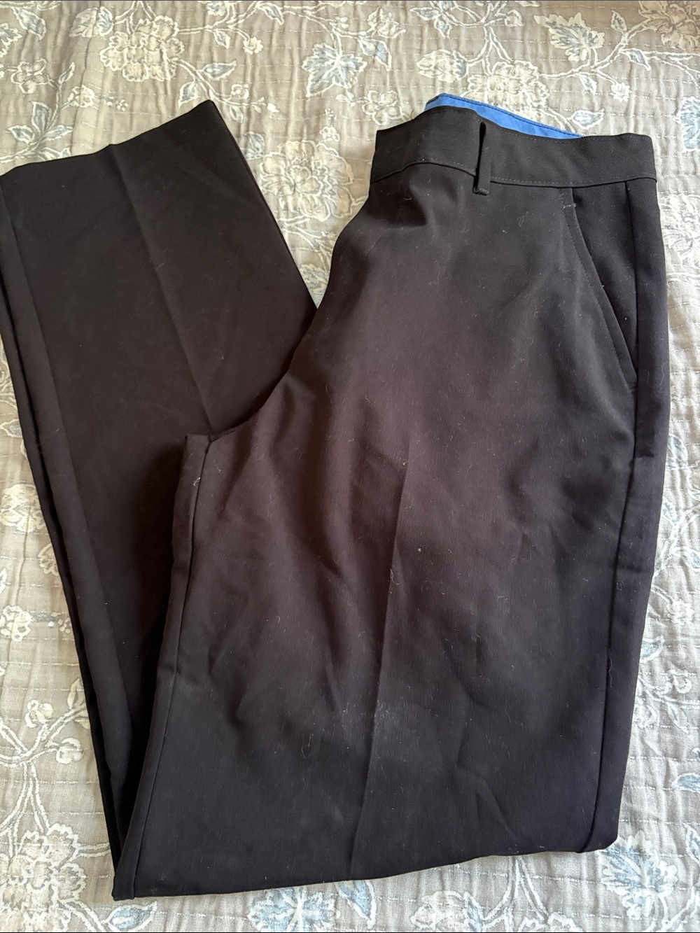 Izod Black Dress Pants with Blue Waistband Trim